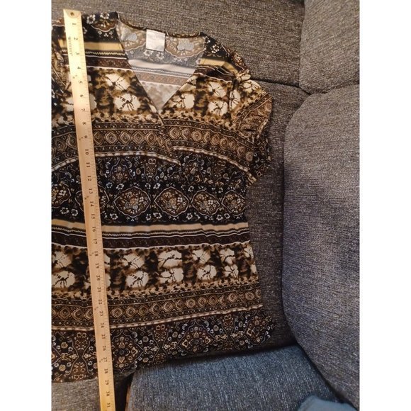 Women's Tailor By‎ B Moss Brown dressy top/blouse no size tag measures M/L - Picture 16 of 16